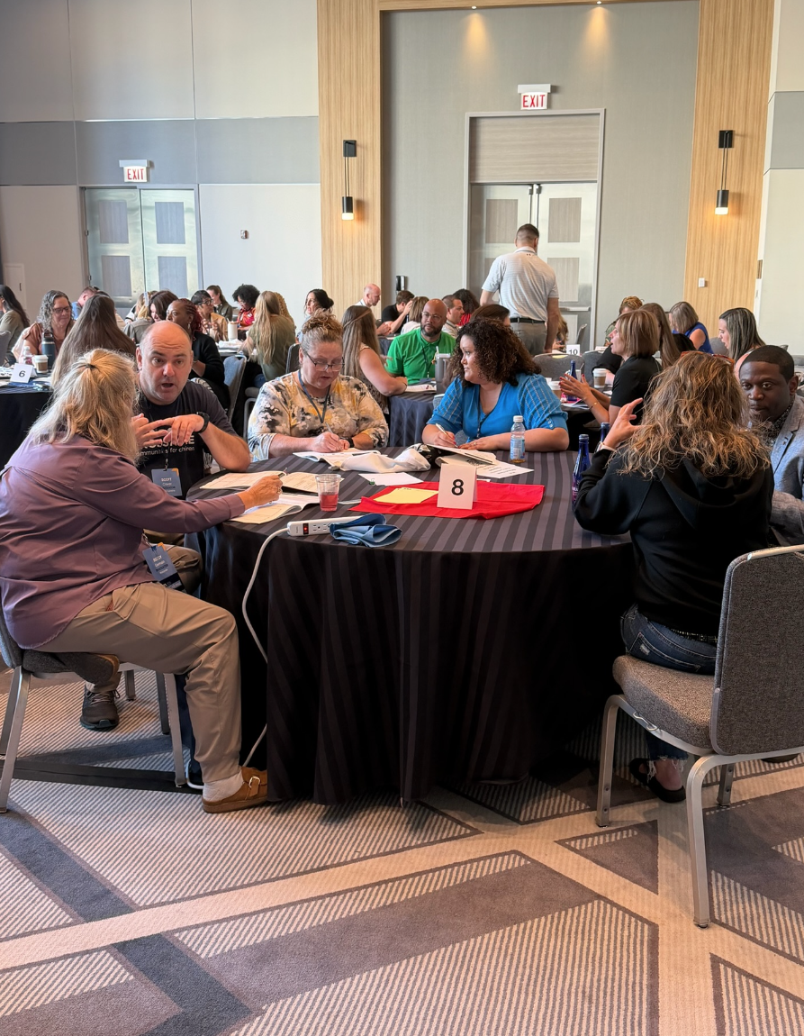 Small group table working through Whole Opportunity Thinking on Day 2